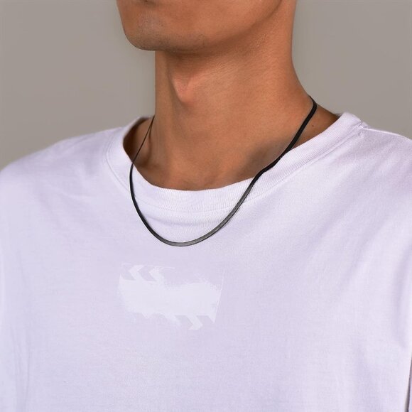 103-  3mm/5mm Herringbone Choker Necklace for Men Women, Stainless Steel/Sterling Silv